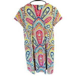 J. Mcglaughlin Catalina Cloth Printed Paisley Shift Dress M Coastal Vacation